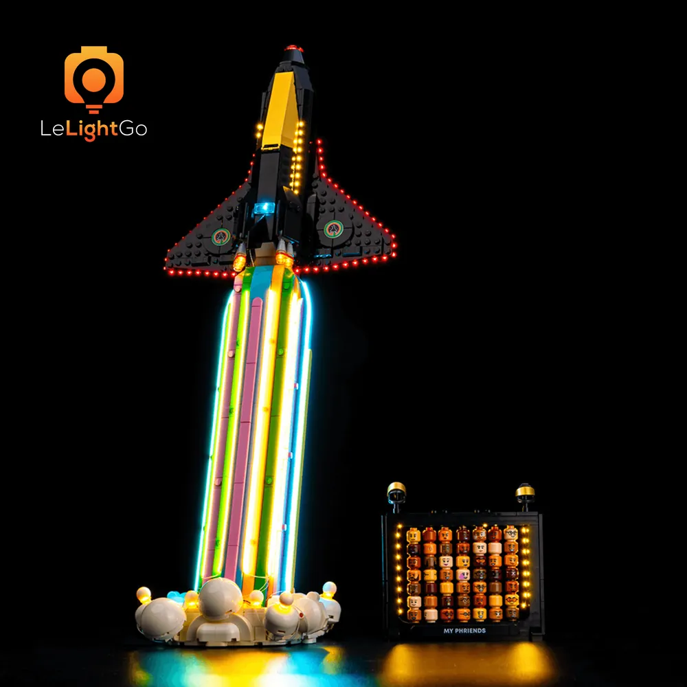 LeLightGo LED kit for LEGO Over the Moon with Pharrell Williams highlighting the moon and figure