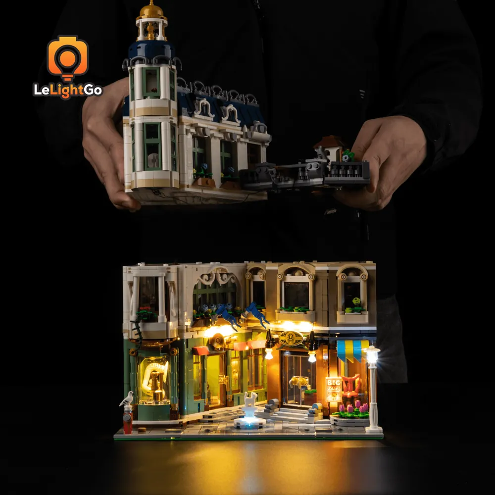 Close-up of LeLightGo LED kit components for Shopping Street