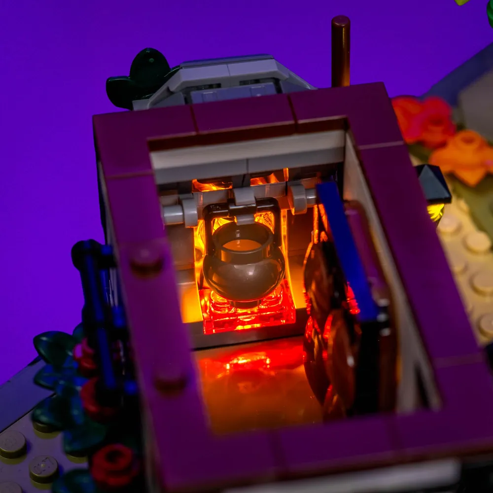 LightMyBricks LED effect on LEGO Autumn Cottage Garden garden