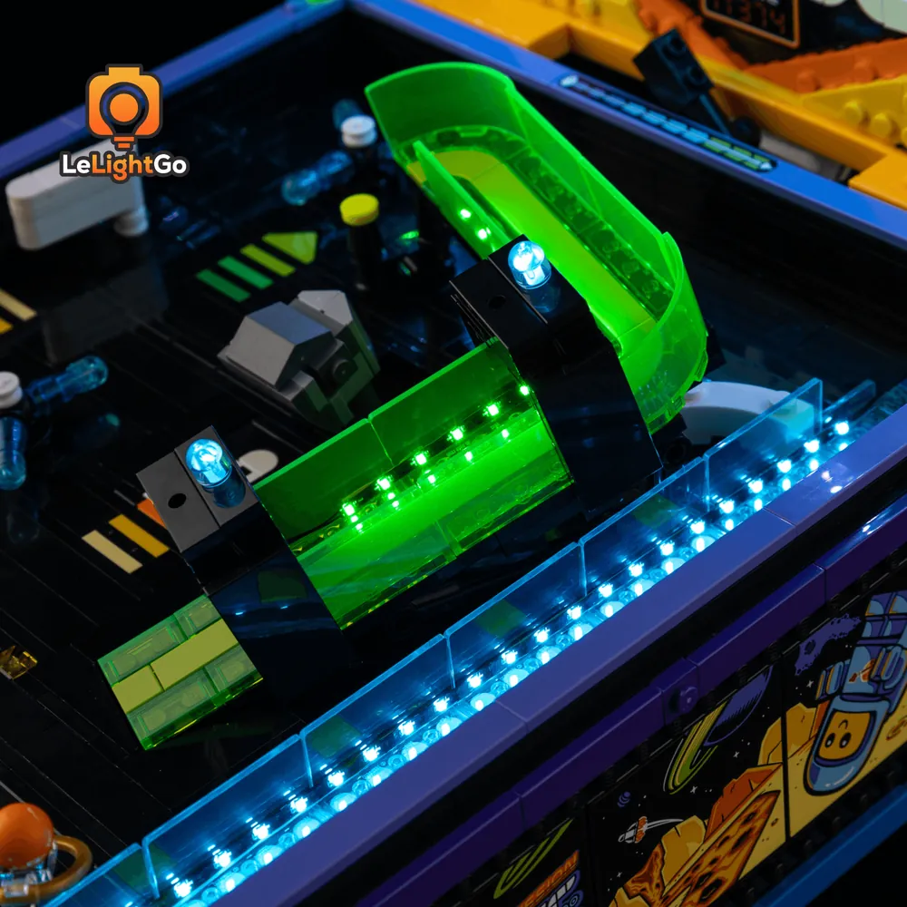 LeLightGo micro LEDs installed on the playfield of LEGO 11374