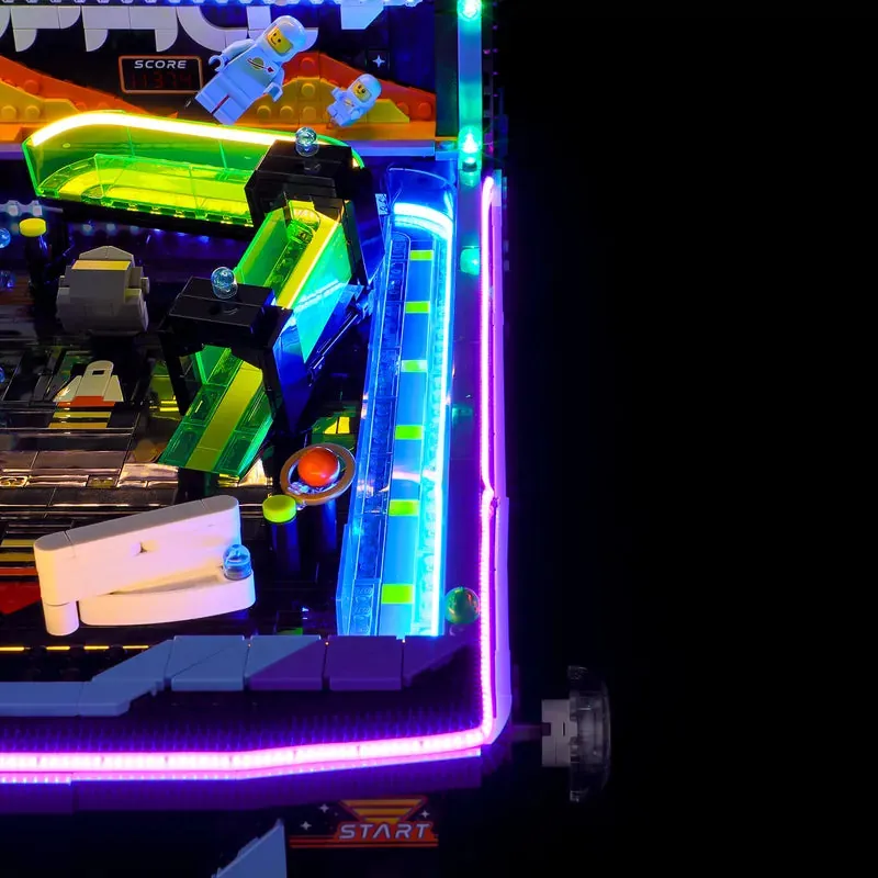Close-up of Lightailing connections on LEGO Arcade Pinball
