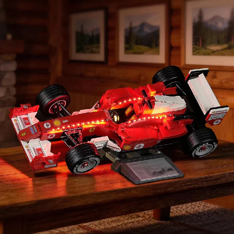 Lightailing LED kit for LEGO Ferrari F2004 11375 with pre-soldered harness illuminating the cockpit and tires