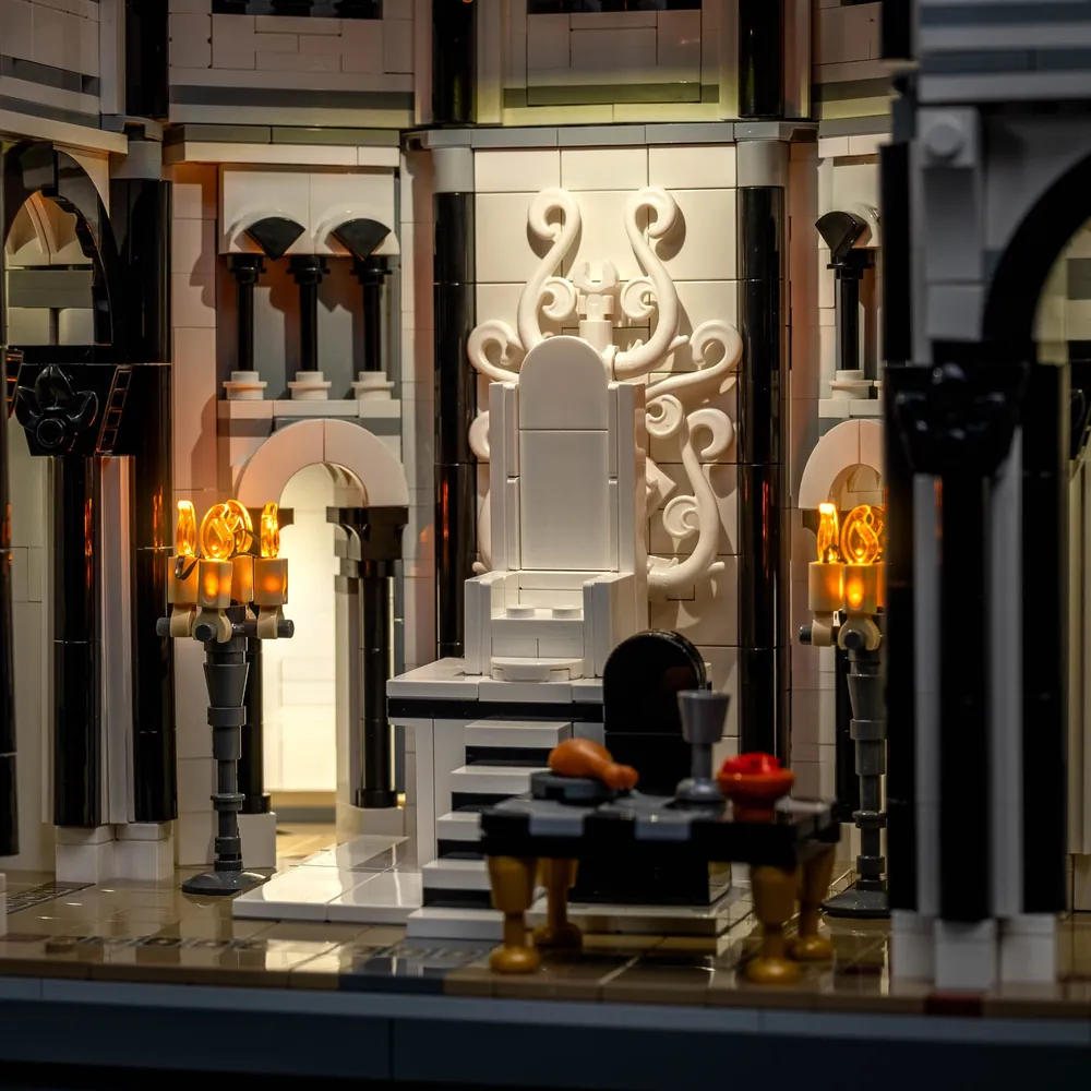 LightMyBricks LED kit close-up on the citadel's glow