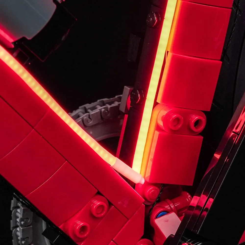 Bright BrickBling LED lighting on LEGO Road Bike set 11380