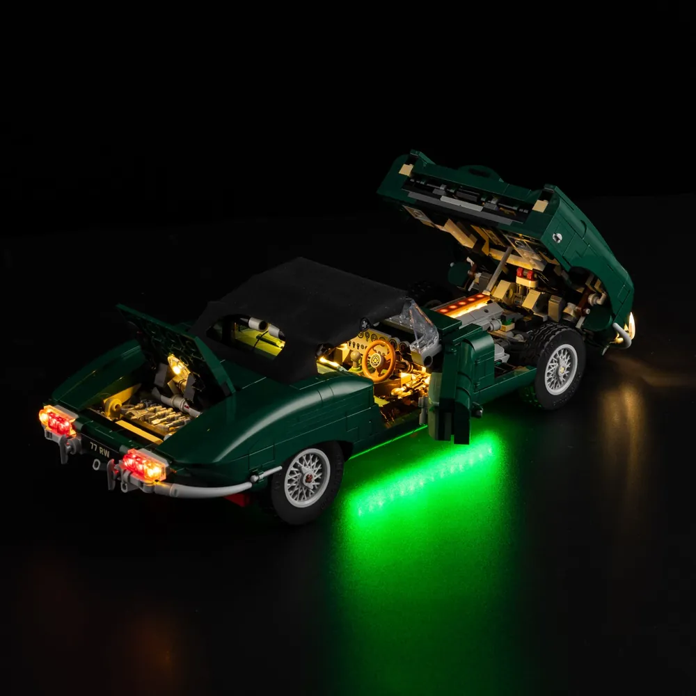 Game of Bricks modular expansion boards for LEGO Jaguar E-Type 11381 providing clear connections