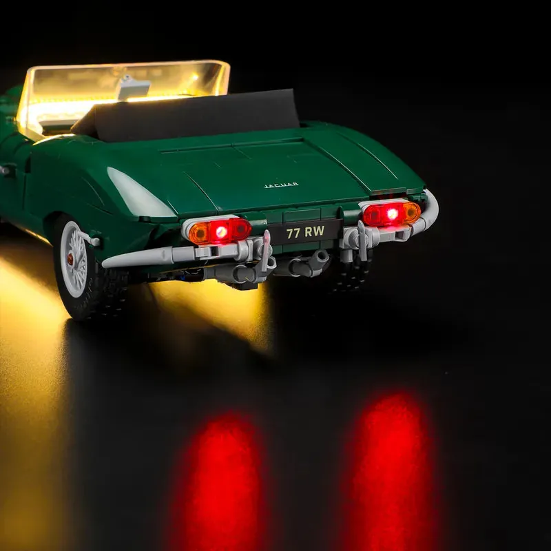 Lightailing LED kit for LEGO Jaguar E-Type 11381 illuminating side and rear details