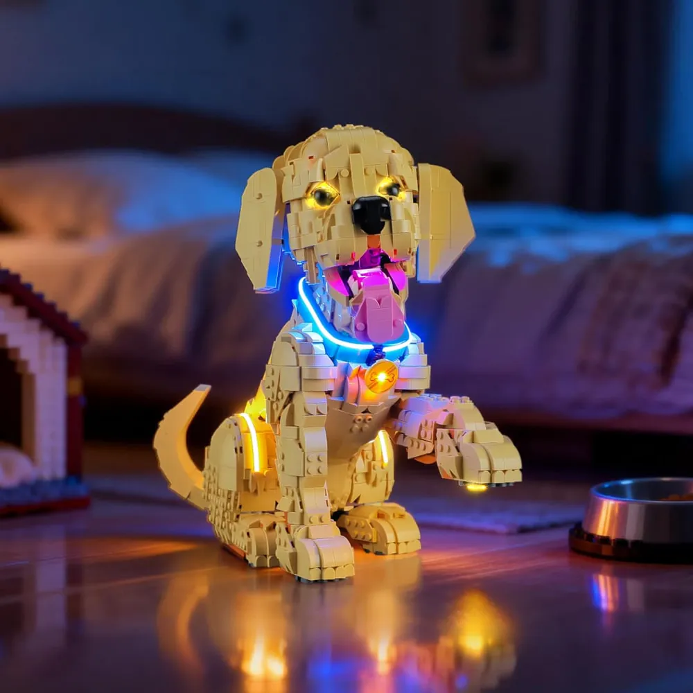 Lightailing LED kit for LEGO Golden Retriever Puppy 11384 with harness