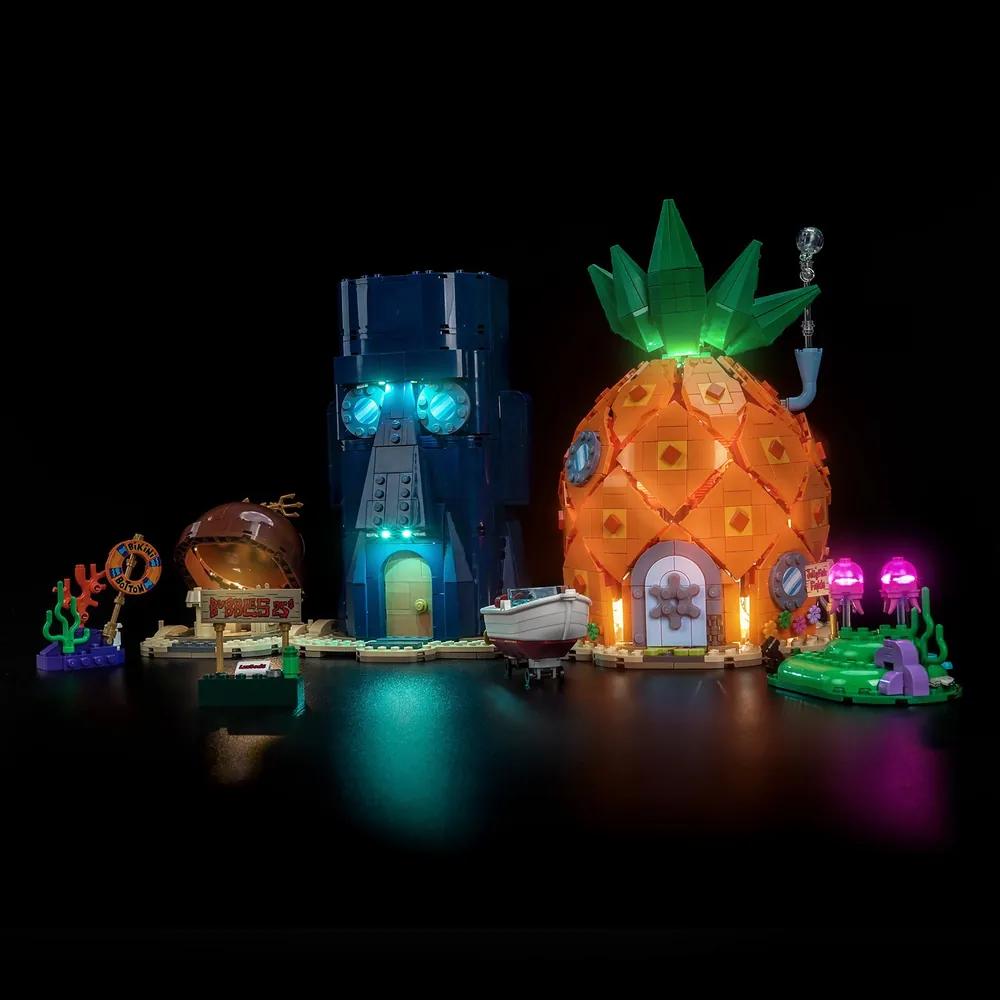 BrickBling LED kit for LEGO SpongeBob Bikini Bottom 11386 lighting the Pineapple and Krusty Krab