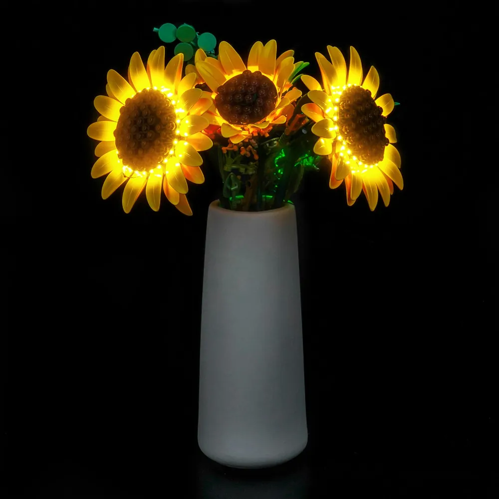 BrickBling light kit for LEGO Sunflower Bouquet 11502 illuminating petals