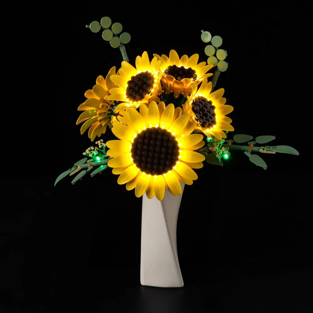 Game of Bricks light kit for LEGO Sunflower Bouquet 11502 in full glow