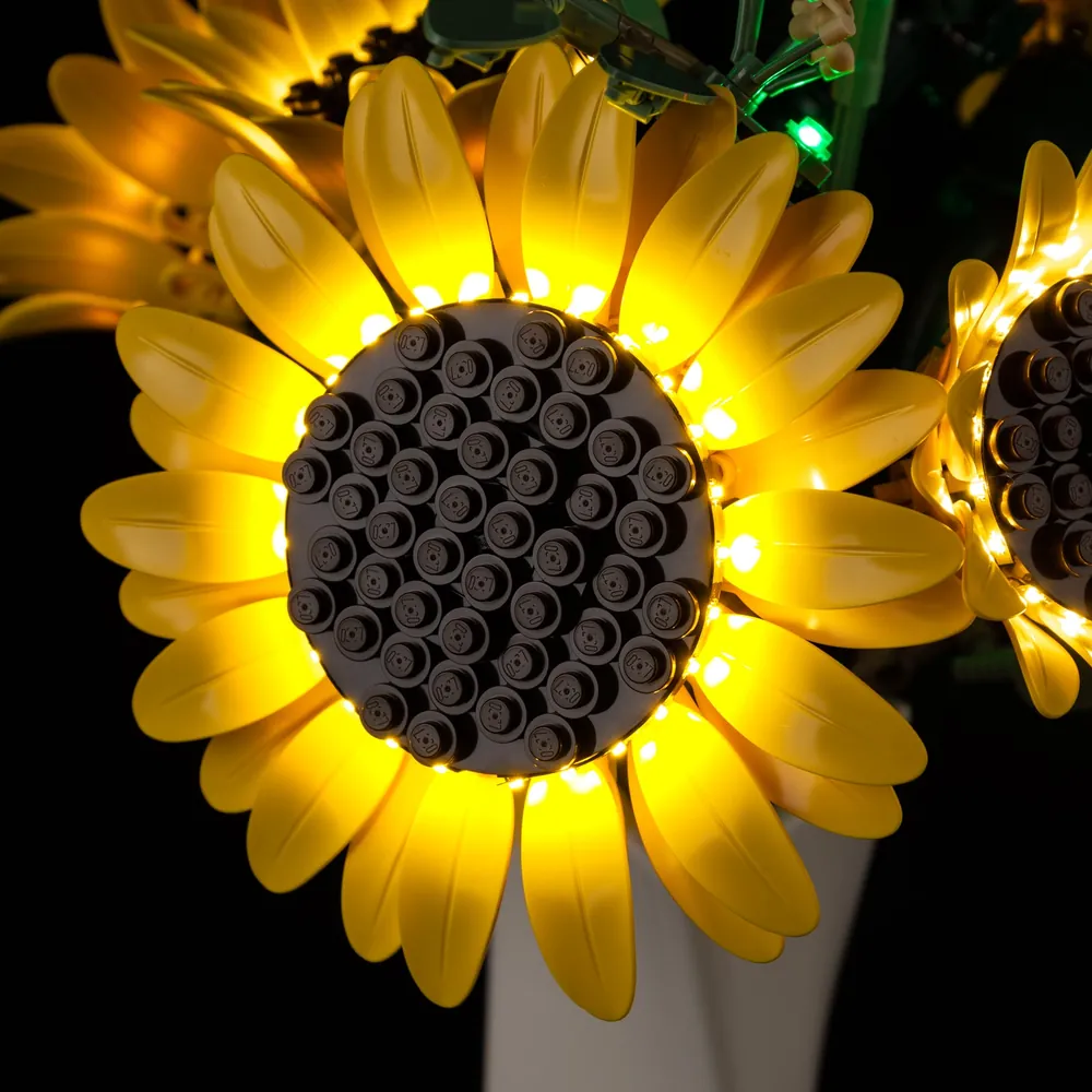 Game of Bricks expansion board connected to sunflower stem