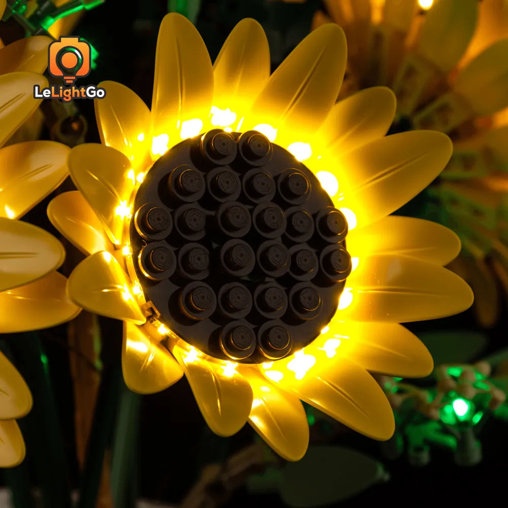 LeLightGo micro LED on sunflower petal detail