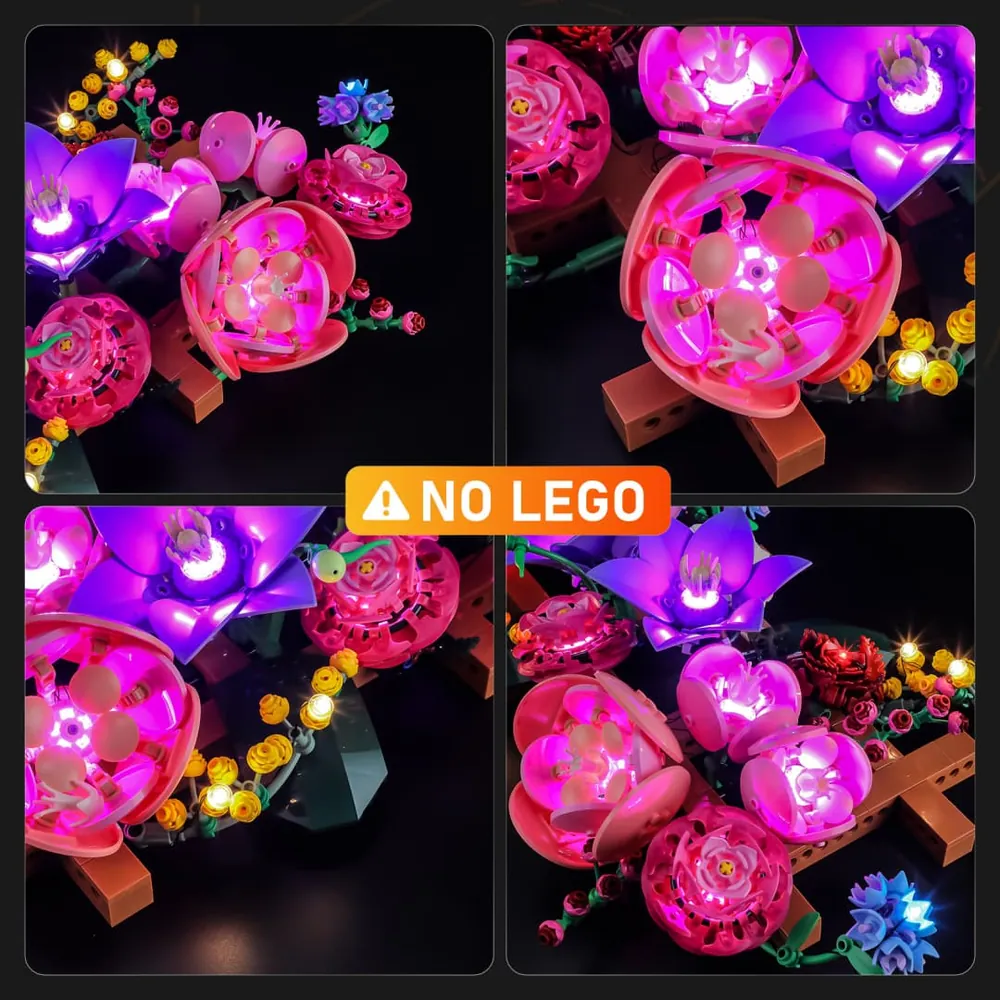 Lightailing LEDs illuminating the vertical flower wall display