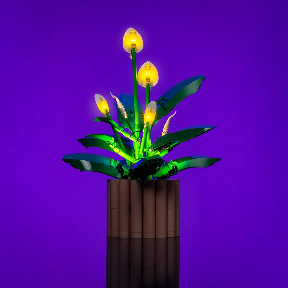 LightMyBricks Peace Lily LED kit with premium lighting