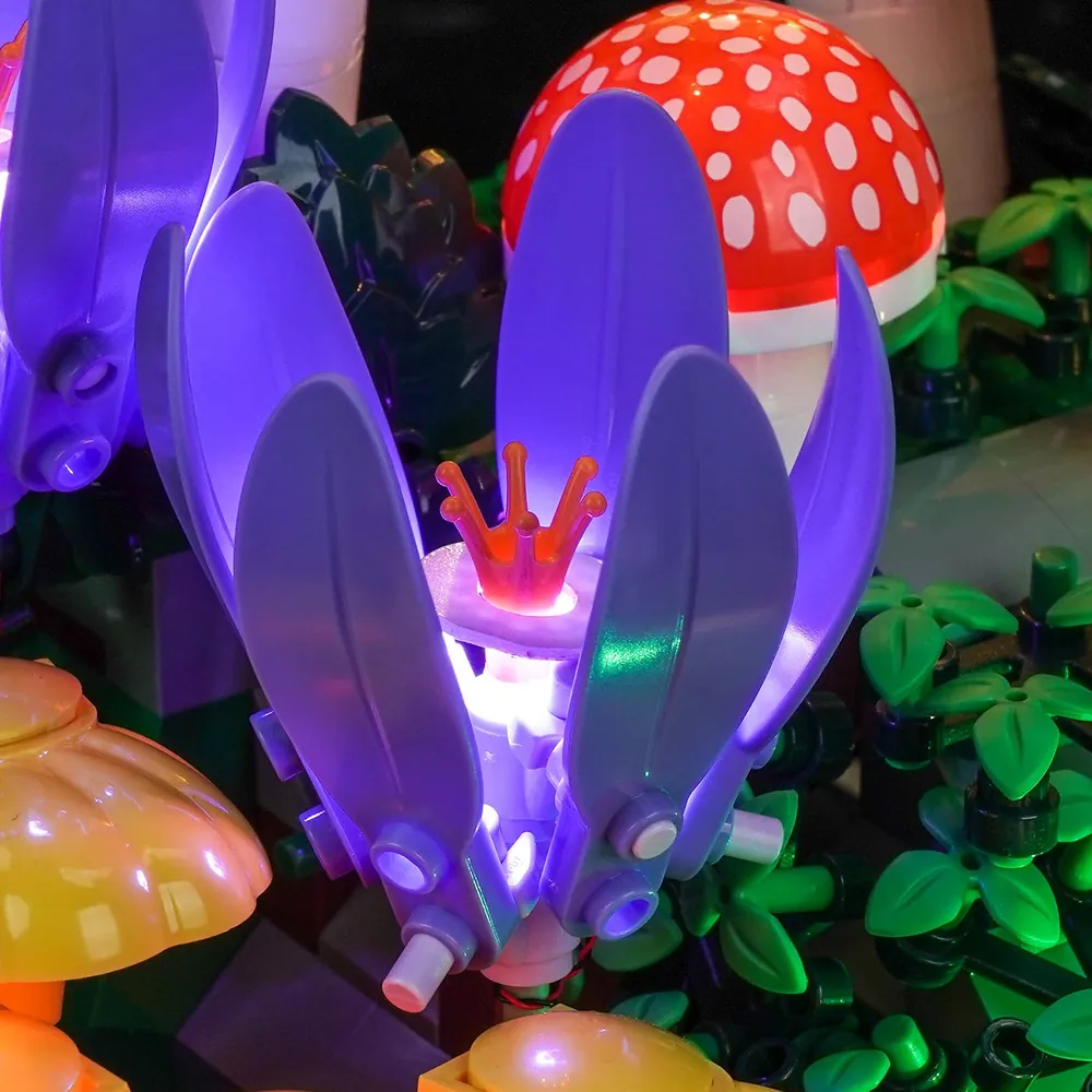 Remote control option for BrickBling light kit on LEGO Woodland Mushrooms