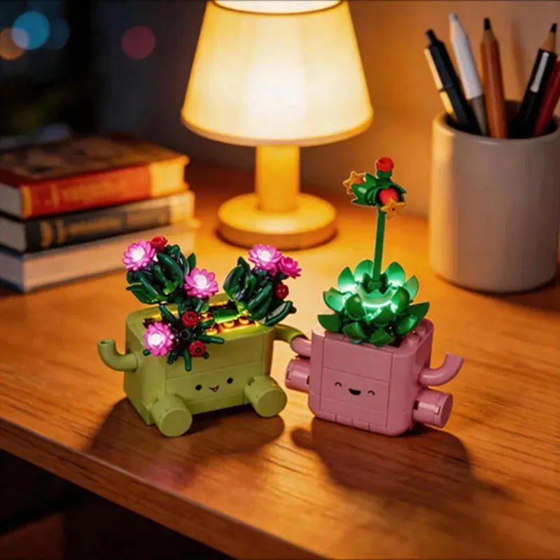 Lightailing pre-soldered harness lighting up LEGO Rocking Plants