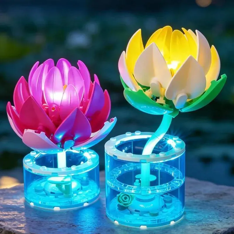 Lightailing LED kit illuminating LEGO Water Lilies 11511 water base