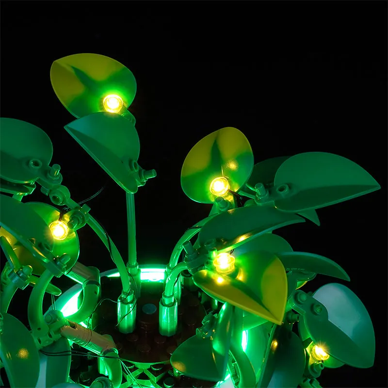 Close-up of BrickBling modular micro wires on LEGO Pothos vines