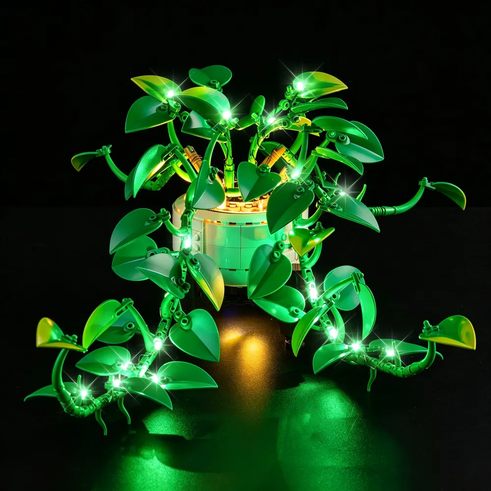Game of Bricks LED kit for LEGO Golden Pothos with expansion boards and lit vines