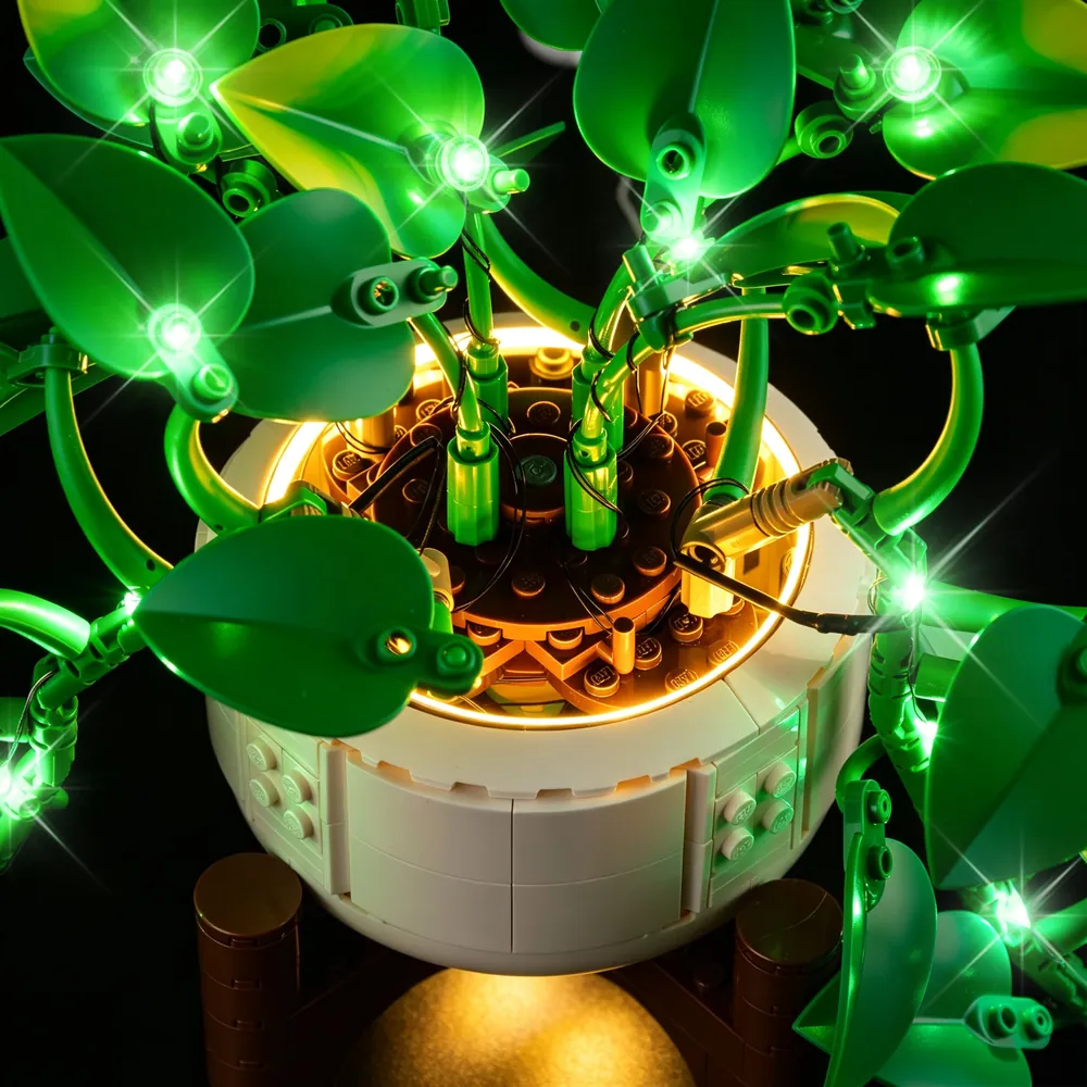 LEGO Pothos with Game of Bricks lights showing vine trails and board placement