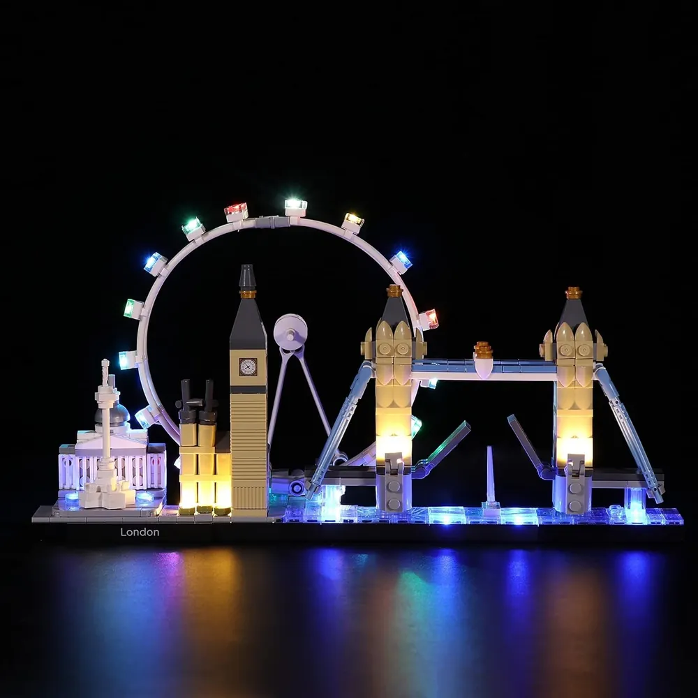 BrickBling LED kit for LEGO London 21034 illuminating Big Ben and London Eye