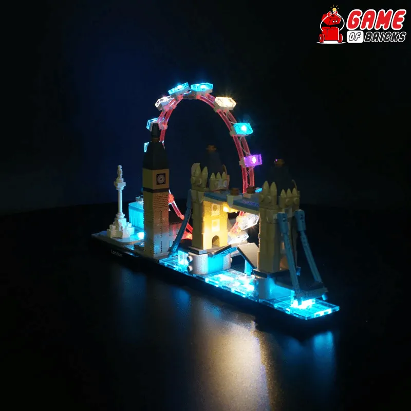 Game of Bricks LED kit for LEGO London 21034 with expansion board wiring