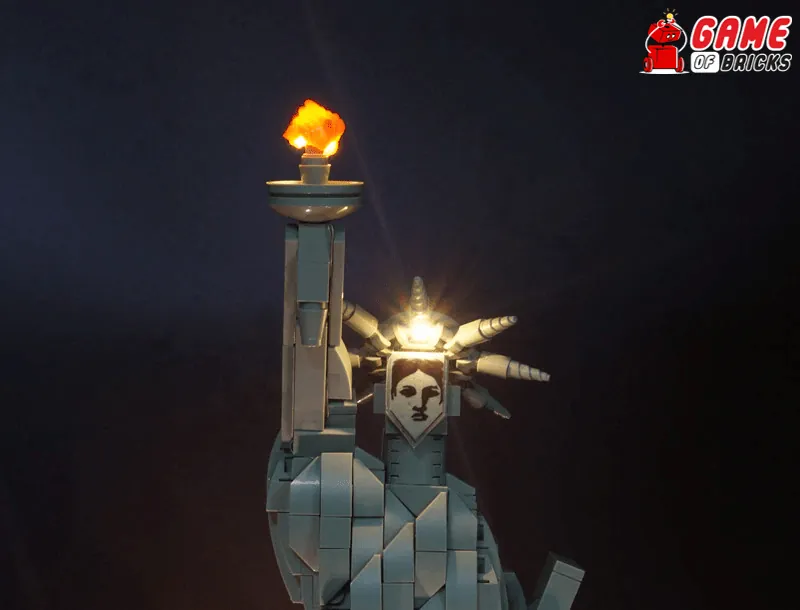 Game of Bricks LED expansion board close-up for LEGO 21042