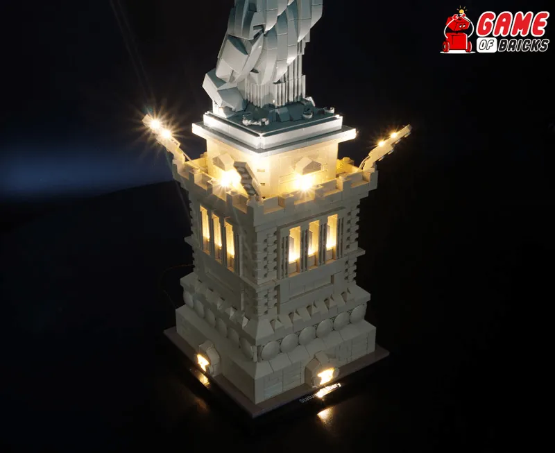 Game of Bricks LED kit illuminated LEGO Statue of Liberty display