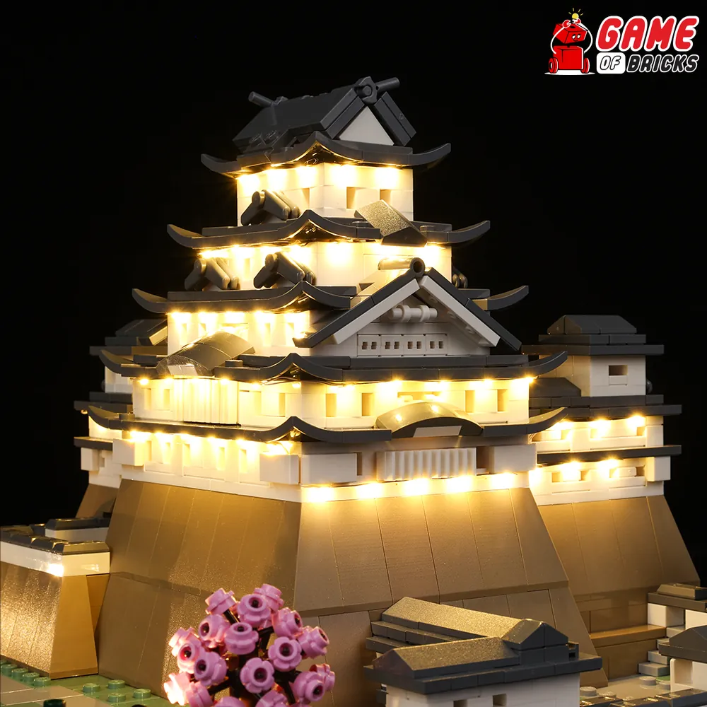 Game of Bricks Himeji Castle 21060 lighting the castle walls and pathways