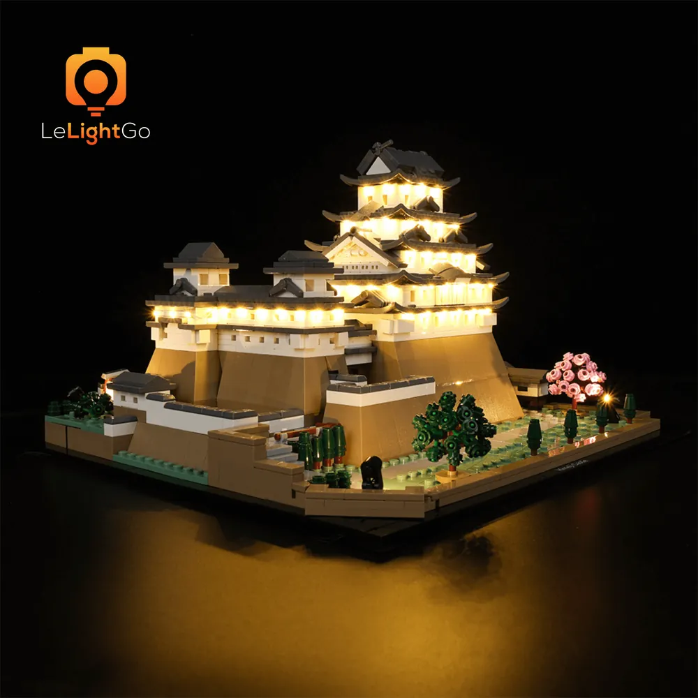 LeLightGo LED kit for LEGO Himeji Castle 21060 highlighting the Shiro's details