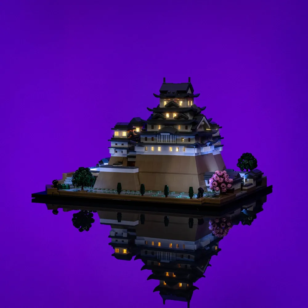 LightMyBricks LED kit for LEGO Himeji Castle 21060 with pre-soldered harness