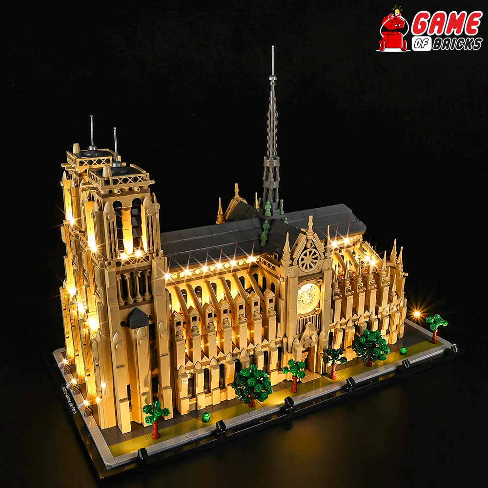 Game of Bricks LED kit for LEGO Notre-Dame de Paris 21061, towers illuminated