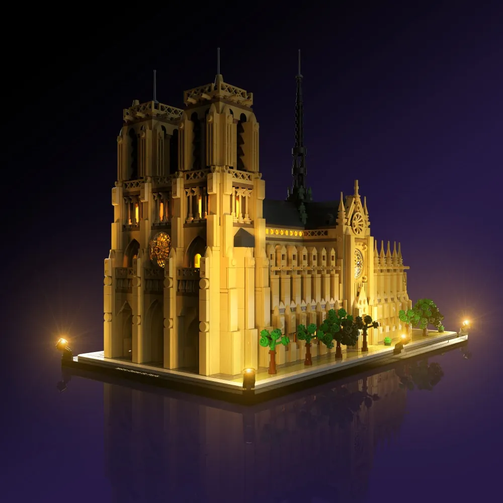 LightMyBricks LED kit for LEGO Notre-Dame de Paris 21061, full cathedral lighting