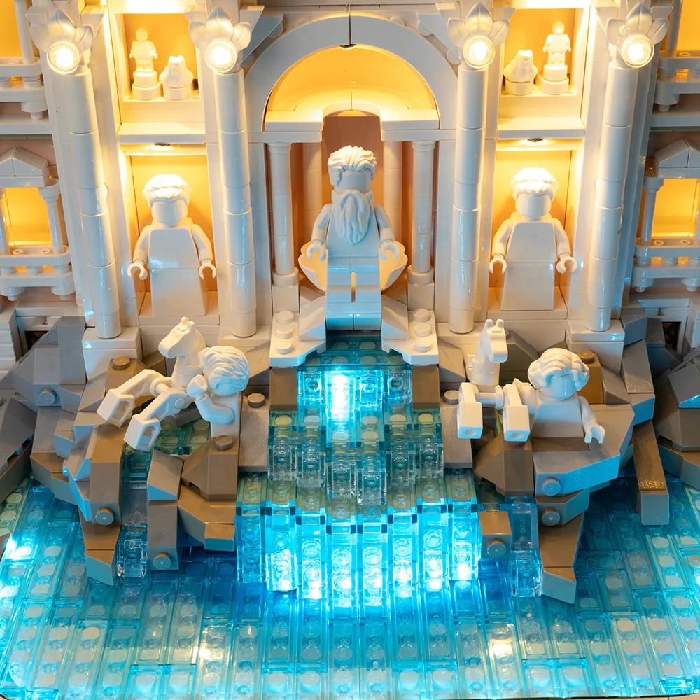 Game of Bricks remote control variant lighting the LEGO Trevi Fountain 21062
