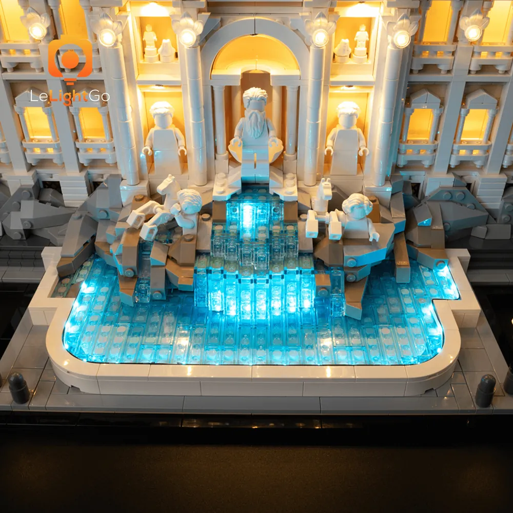 LeLightGo remote controlled lighting on LEGO Architecture Trevi Fountain 21062