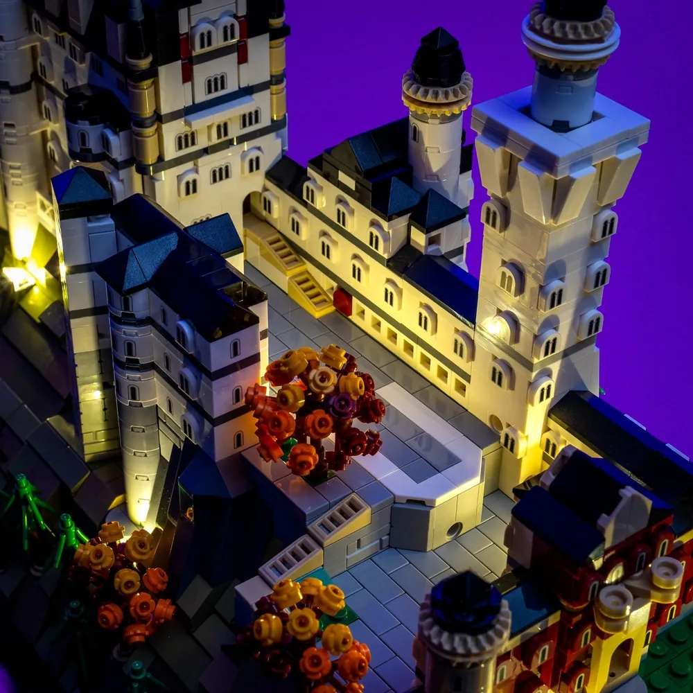 Neuschwanstein Castle with Light My Bricks illumination
