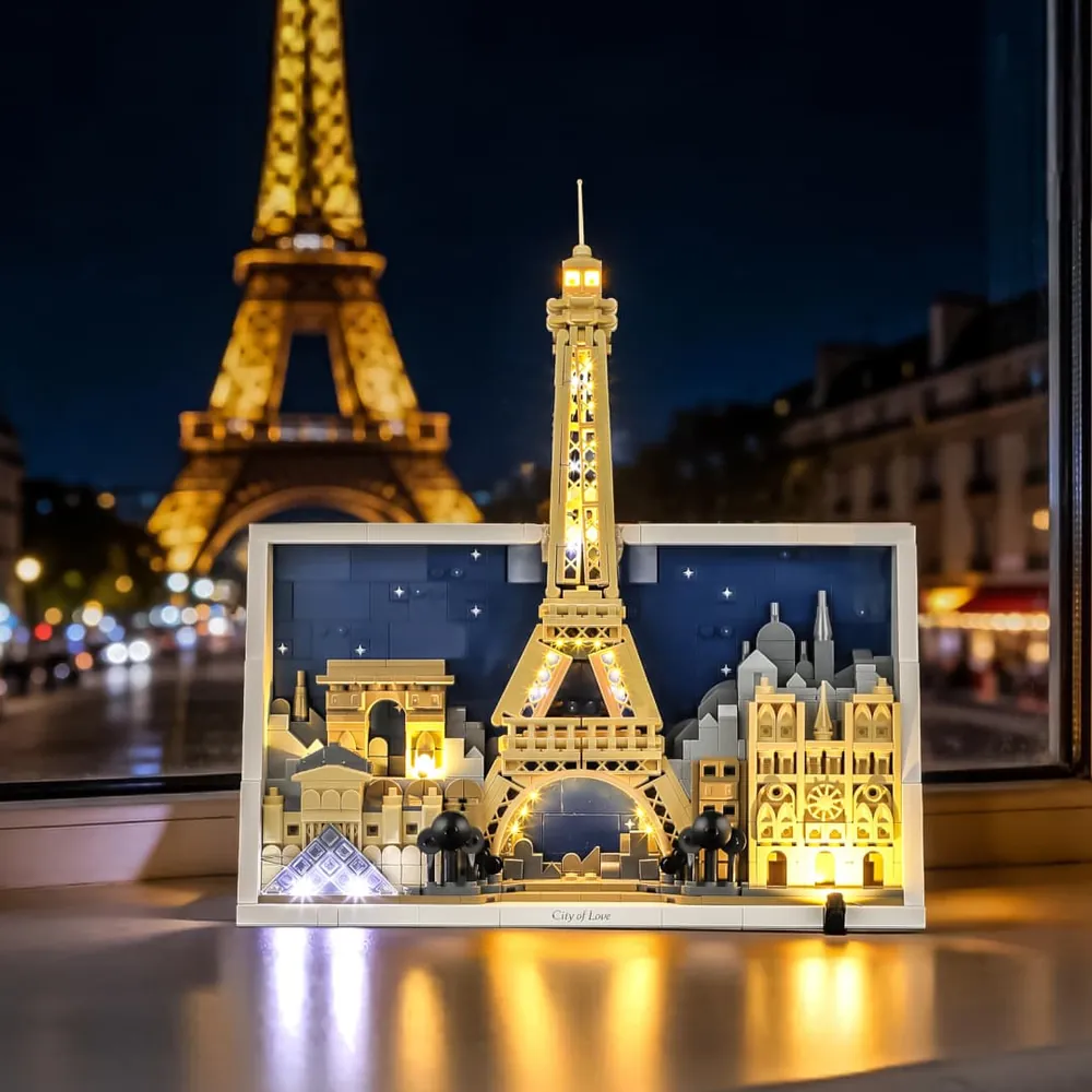 Lightailing LED kit for LEGO Paris 21064 with pre-soldered harness