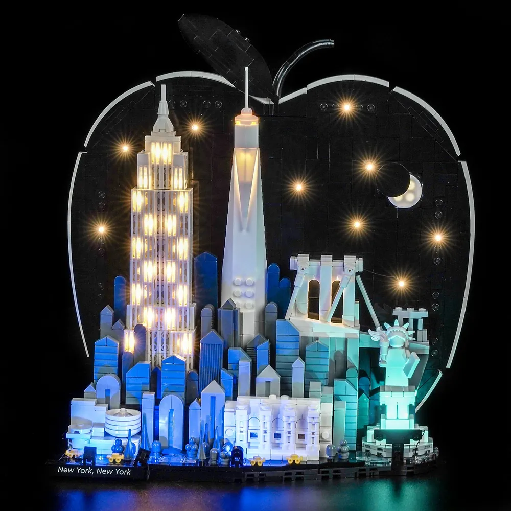 BrickBling LED kit for LEGO 21066 New York City skyline with modular micro-LEDs