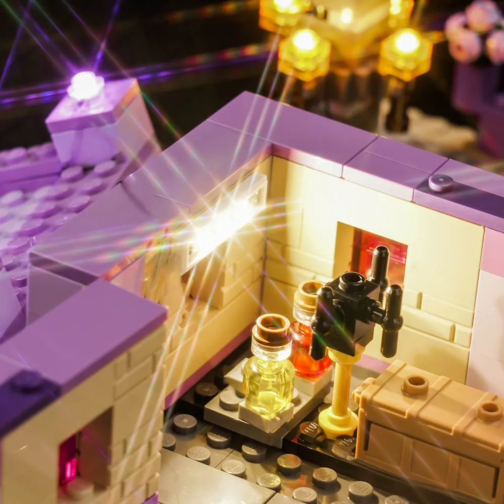 Close-up of BrickBling Micro-LEDs on LEGO End Ship 21264