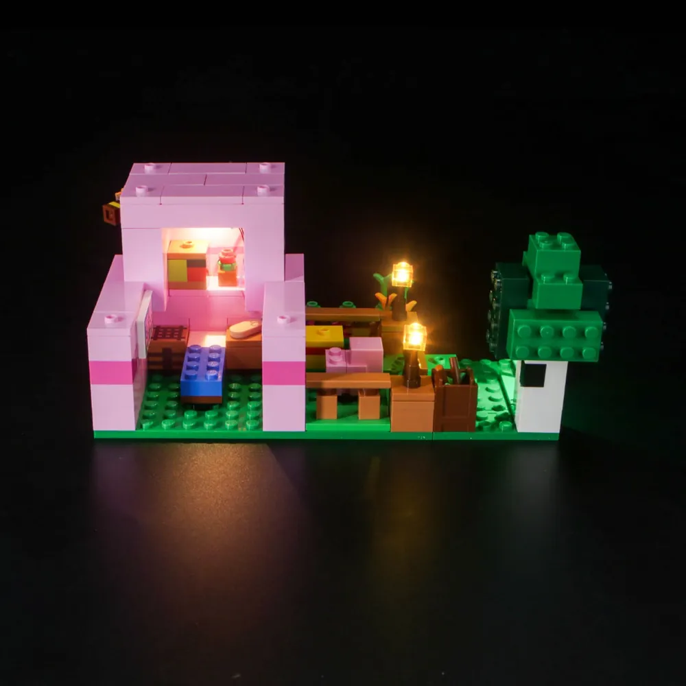 BrickBling LED kit for LEGO Minecraft The Baby Pig House 21268 lighting the cottage entrance