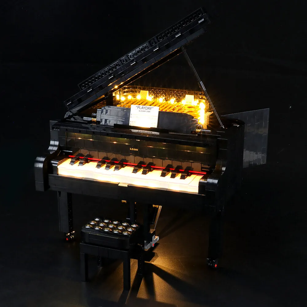 Lightailing Grand Piano LED kit with integrated harness connecting to a power source