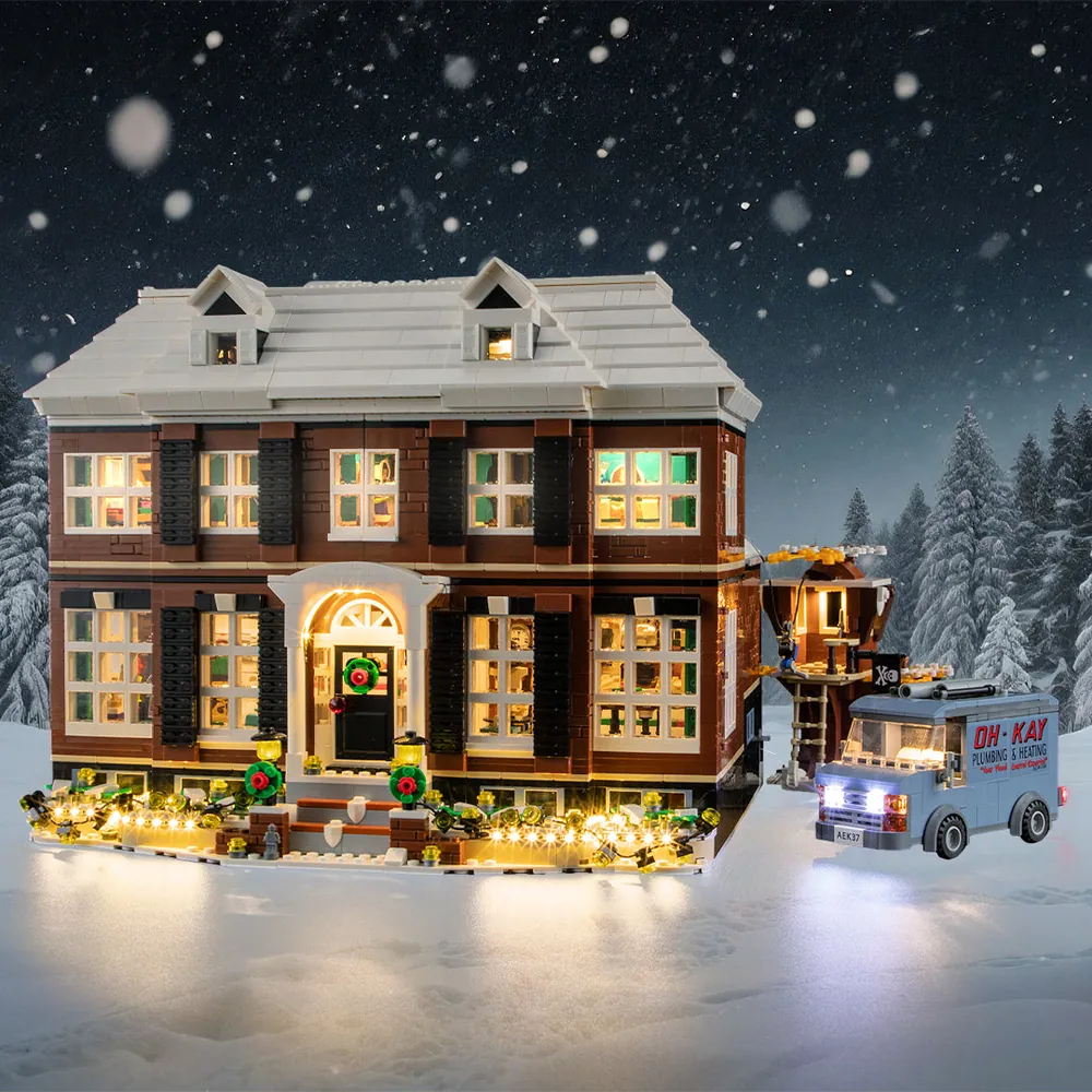 Lightailing light kit for LEGO Home Alone 21330 illuminating the entire house