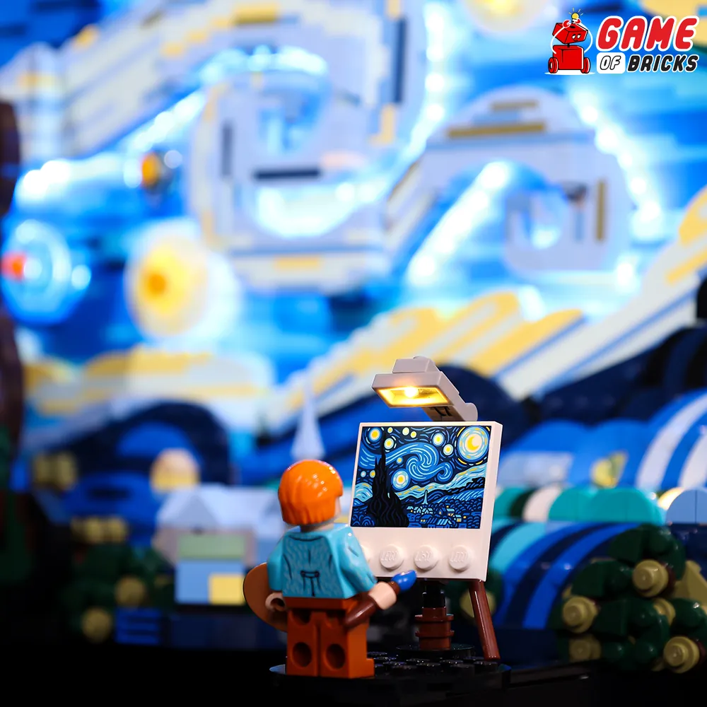 Game of Bricks remote-controlled LEDs on LEGO 21333