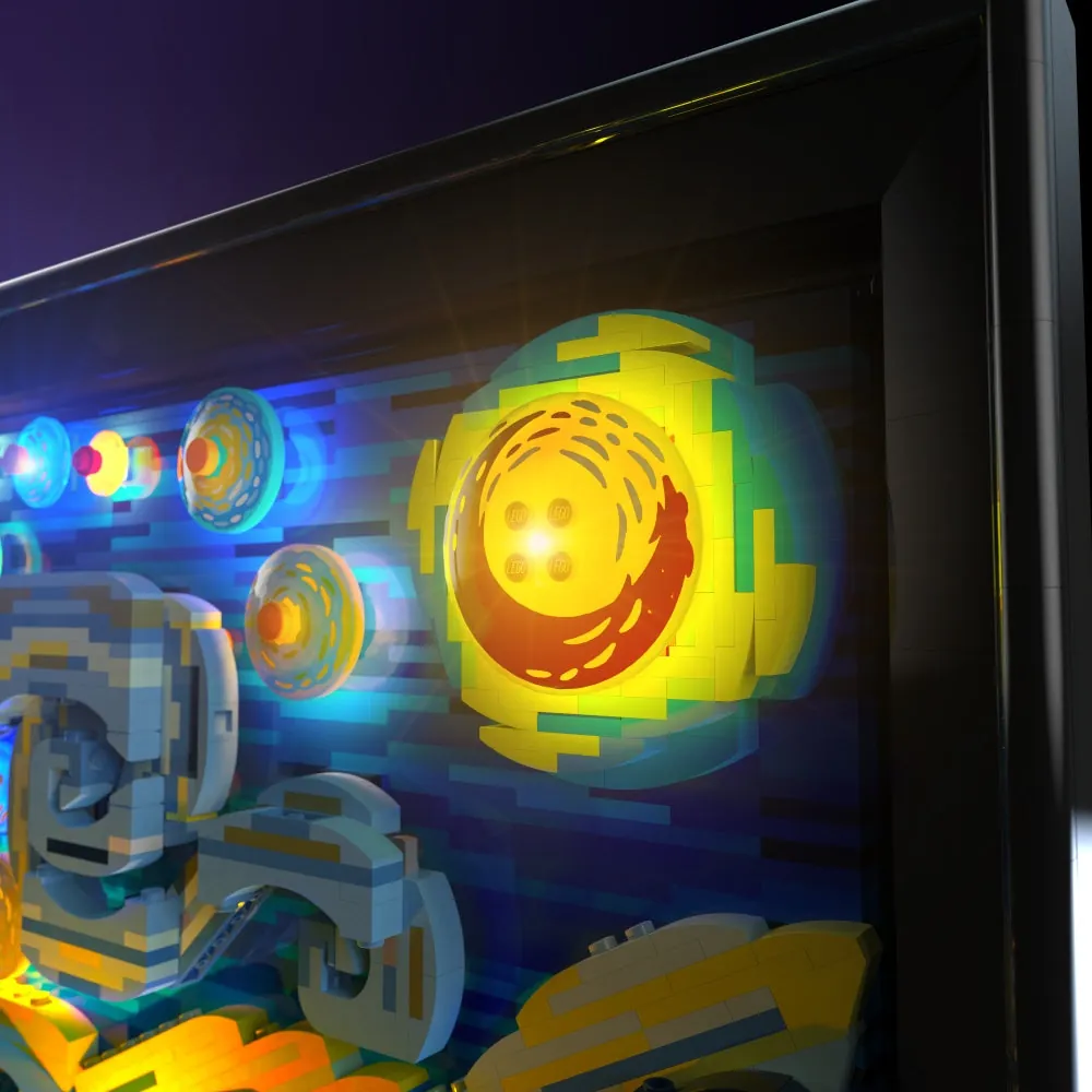 LightMyBricks kit installed on LEGO Starry Night frame