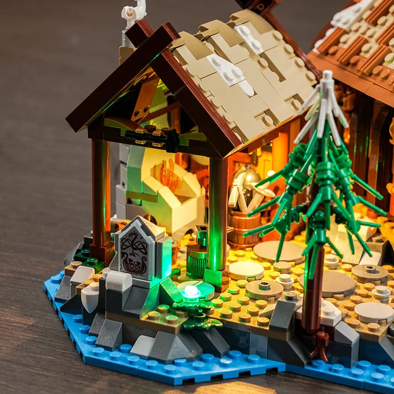 Remote variant of BrickBling light kit for LEGO 21343 Viking Village
