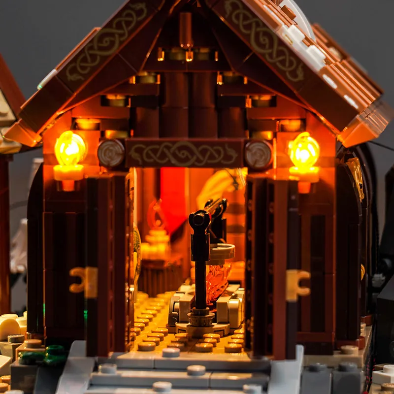 Modular micro LED wires from BrickBling for LEGO Viking set
