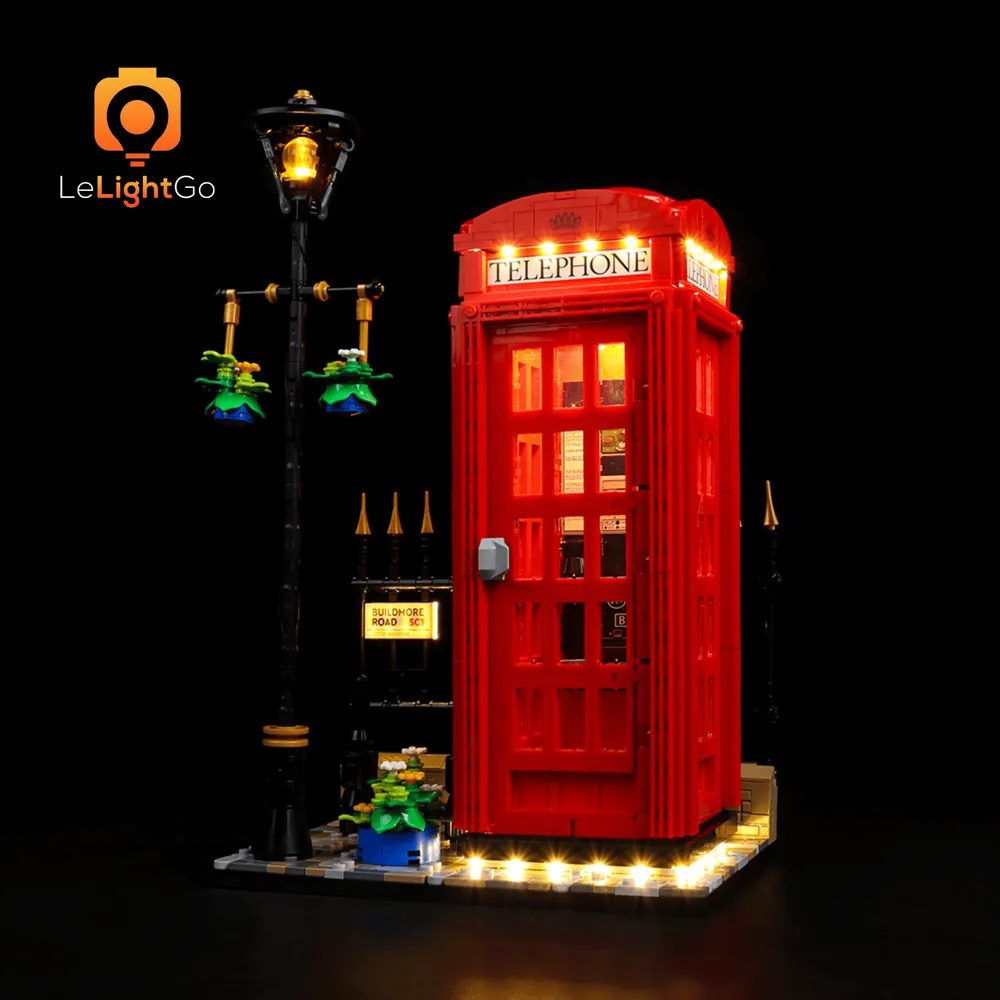 LeLightGo LED kit for LEGO Red London Telephone Box 21347