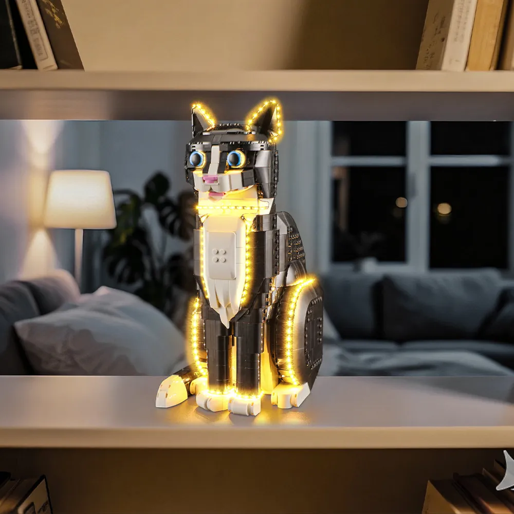 Lightailing LED kit for LEGO Tuxedo Cat with pre-soldered harness