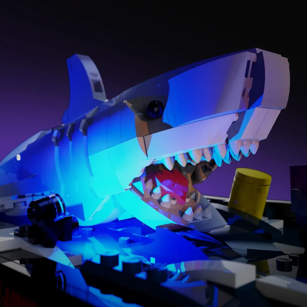LightMyBricks premium LED kit for LEGO Jaws 21350