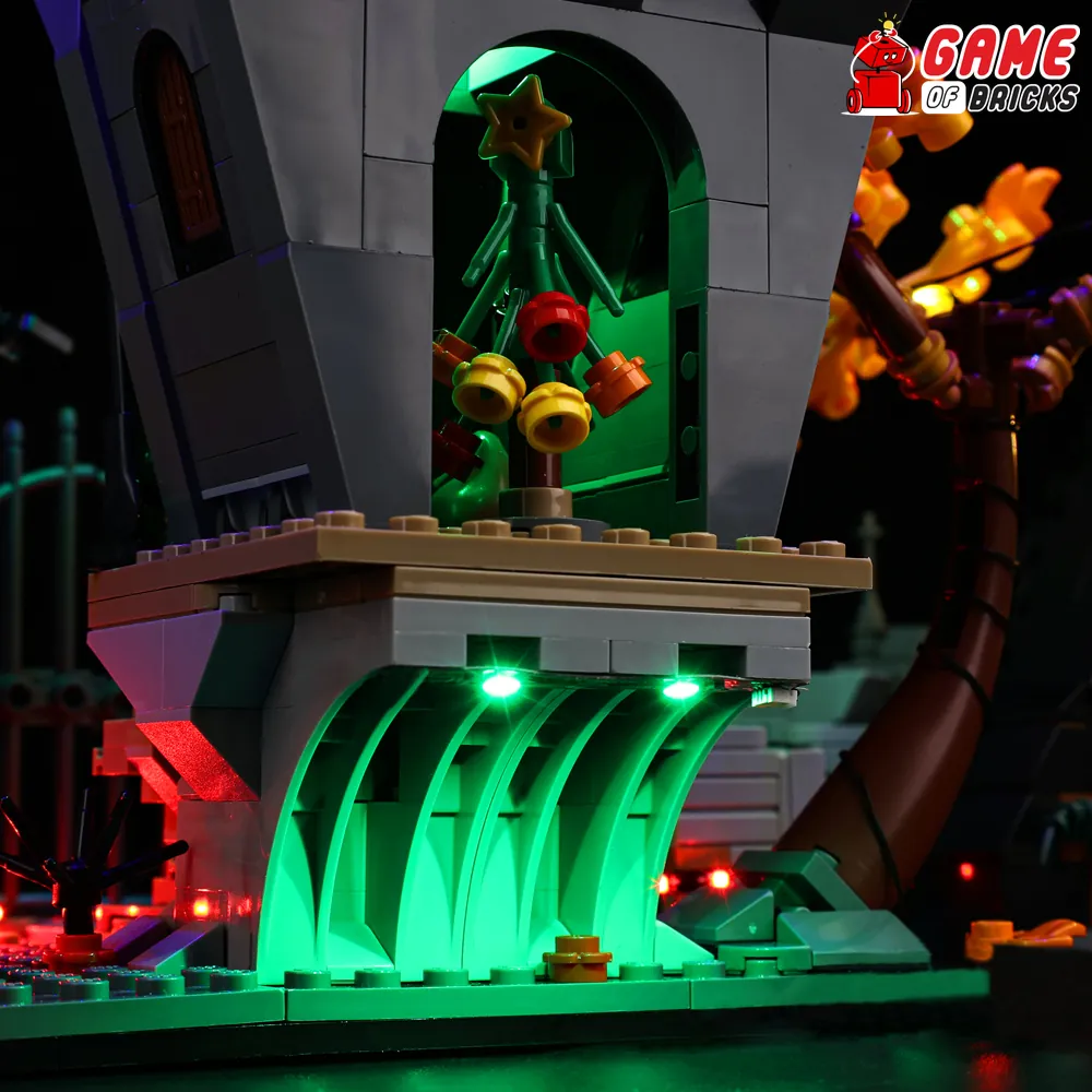 Game of Bricks expansion board wiring under LEGO 21351 baseplate